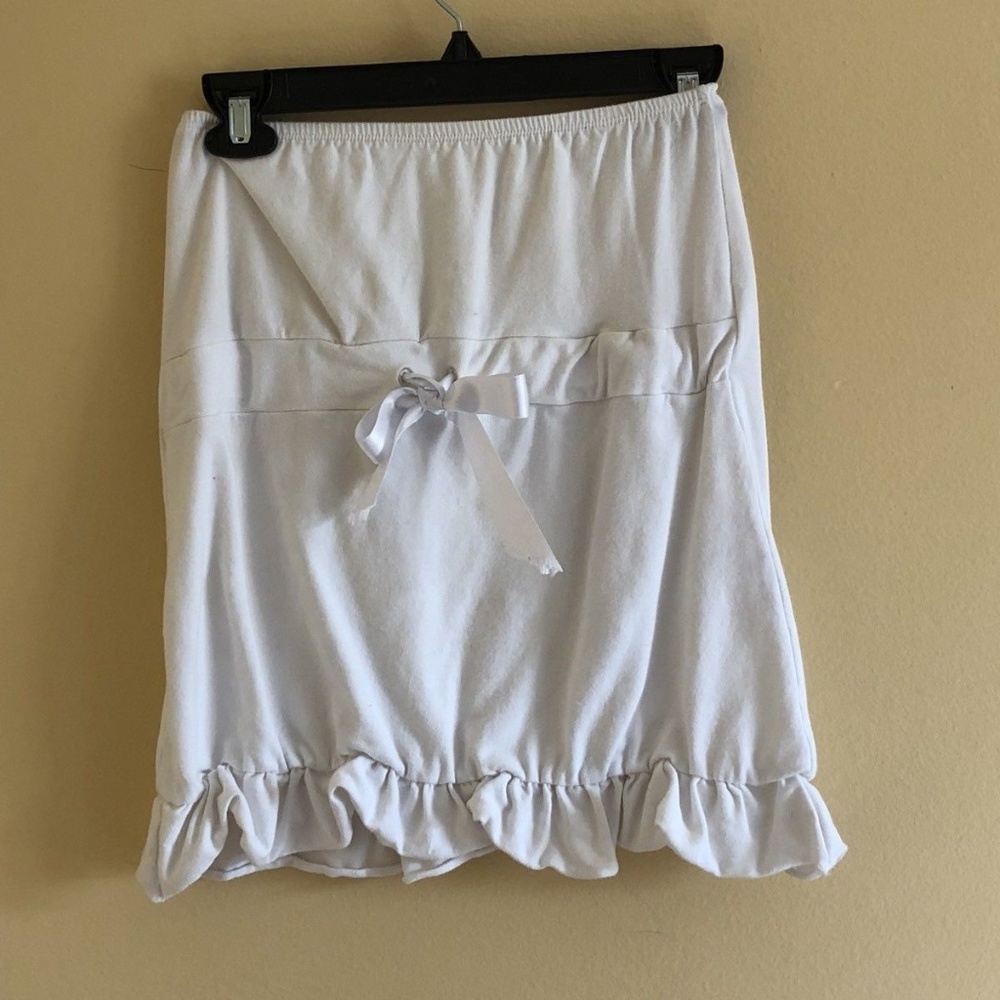 Women's STRAPLESS TOP-SHIRT WHITE Ribbon